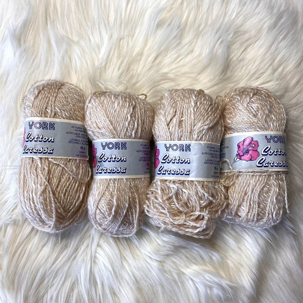 Lot of 4 York Cotton Caressa Yarn